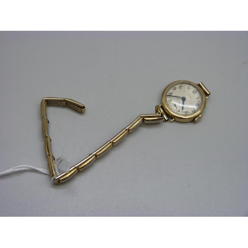 892 - A lady's 9ct gold Rolex Prima wristwatch, movement stamped 'timed 6 positions for all climates', dia... 