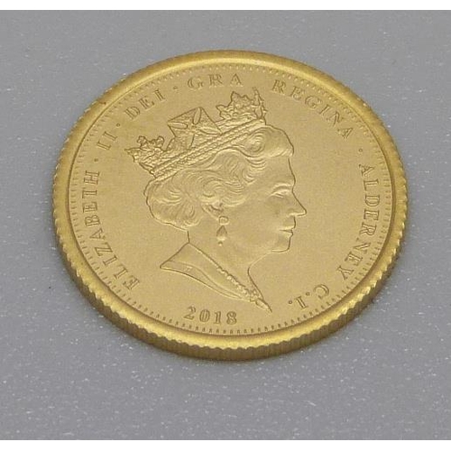 961 - A 2018 Alderney proof quarter sovereign