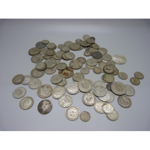 967 - 1920 to 1947 silver coins, British, Irish, etc., 530g