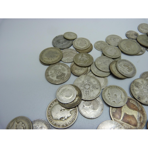 967 - 1920 to 1947 silver coins, British, Irish, etc., 530g