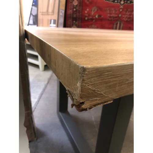 1515 - A Burton 1.8m oak effect dining table, damaged