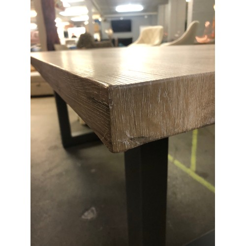 1515 - A Burton 1.8m oak effect dining table, damaged