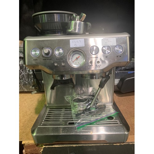 3369A - Sage Pump Coffee Machine   , Original RRP £449.99 + vat(277-95/902 ) * This lot is subject to vat