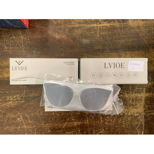 2032 - 6 Pairs of Lvioe designer polarised sunglasses with white frame, sealed