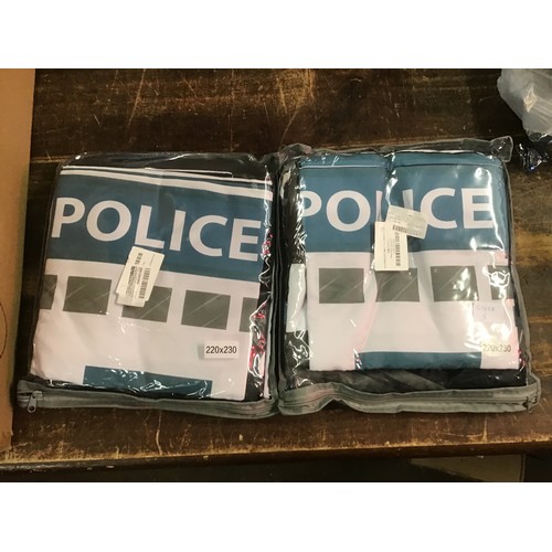 2037 - 2 police themed kingsize duvet covers, 220cm x 230cm - sealed