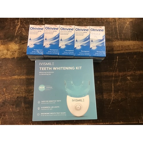 2041 - 2 ivismile teeth whitening kits & pack of 10 Otrivine adult nasal sprays - sealed