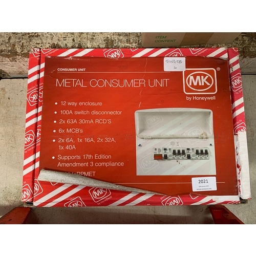 2021 - Honeywell MK electrical metal consumer unit in box