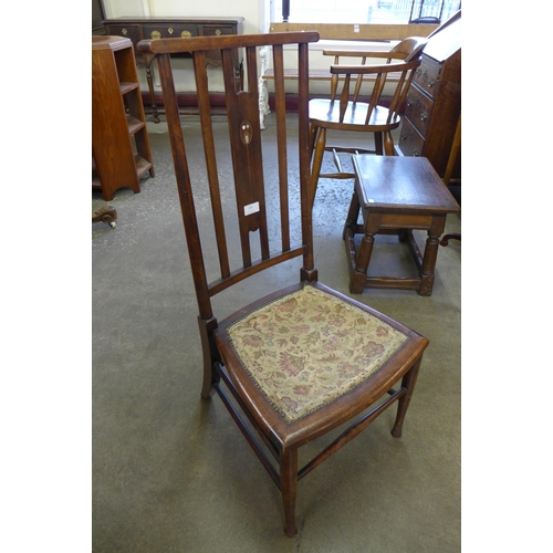 135 - An Arts and Crafts inlaid mahogany lady's chair