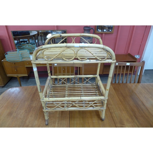 26 - A vintage Italian bamboo trolley, manner of Franco Albini