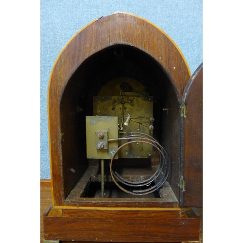 290 - An early 20th Century inlaid rosewood bracket clock, a/f