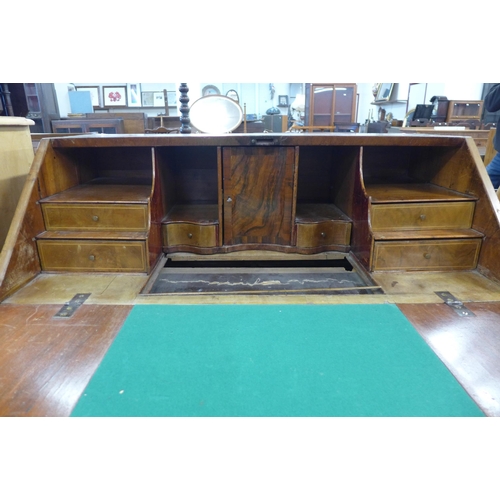 96 - A George II walnut bureau