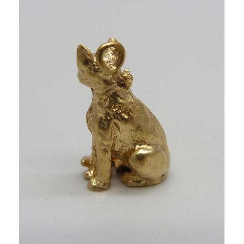 1058 - A 14k cat pendant/charm, 5.3g