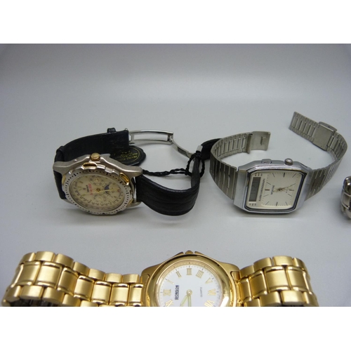 1162 - Five quartz wristwatches including Longines