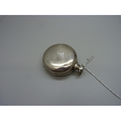 1163 - A silver cased pocket watch, Josiah Edey, Kettering, a/f