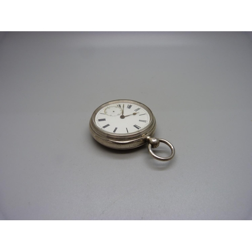 1165 - A silver fusee pocket watch