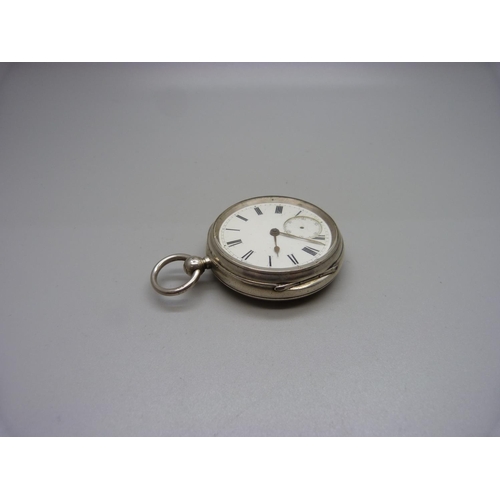 1165 - A silver fusee pocket watch