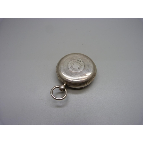 1165 - A silver fusee pocket watch