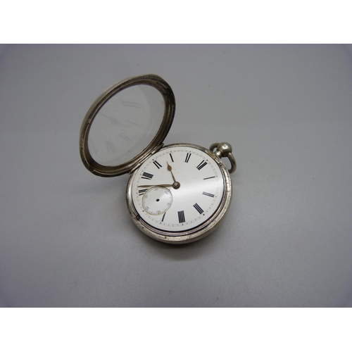 1165 - A silver fusee pocket watch