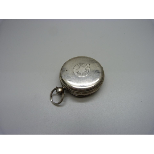 1166 - A silver fusee pocket watch