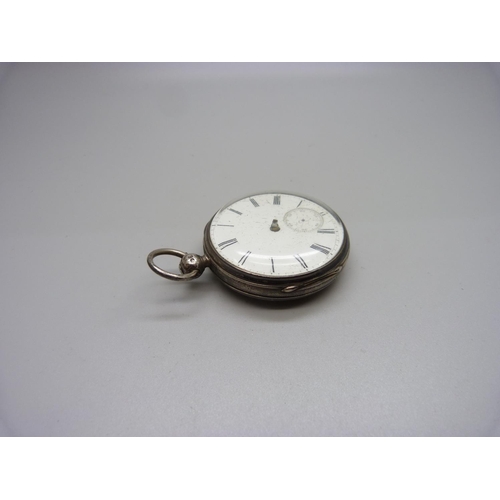 1167 - A silver fusee pocket watch