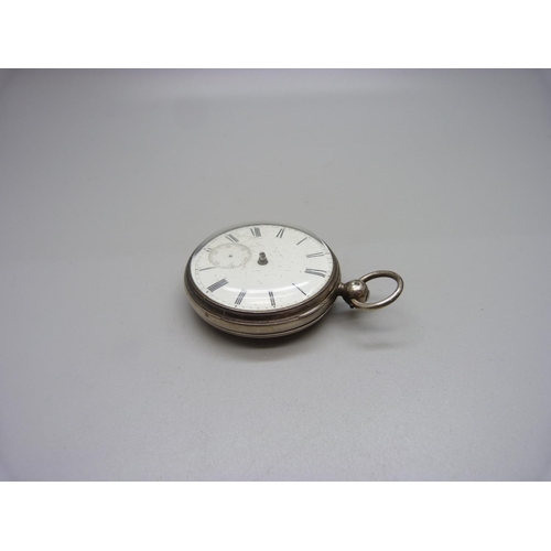 1167 - A silver fusee pocket watch