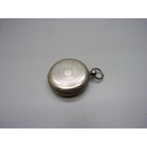 1167 - A silver fusee pocket watch