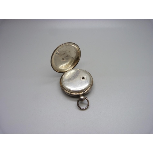 1167 - A silver fusee pocket watch