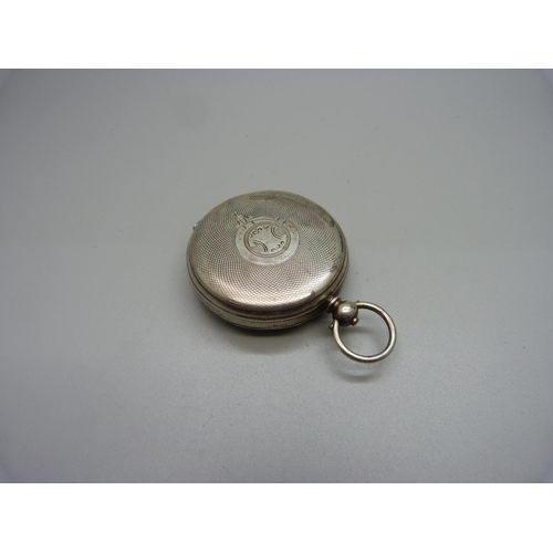 1170 - A silver lever pocket watch