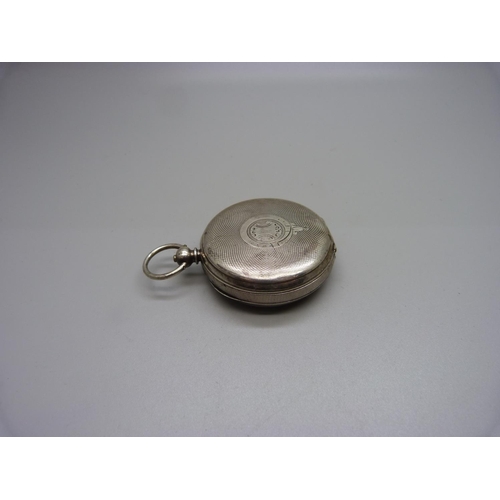 1170 - A silver lever pocket watch