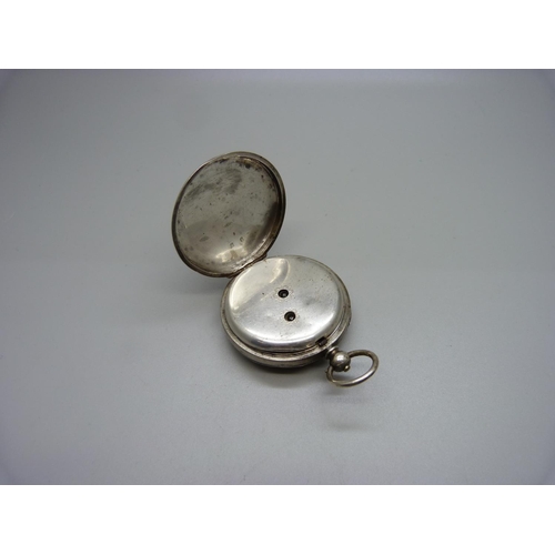 1170 - A silver lever pocket watch