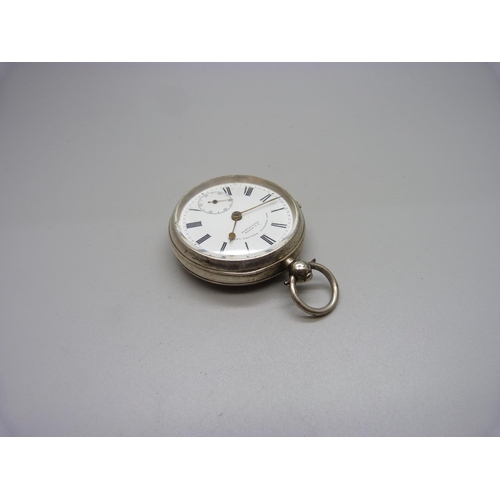 1171 - A silver lever pocket watch, Watts, Nottingham