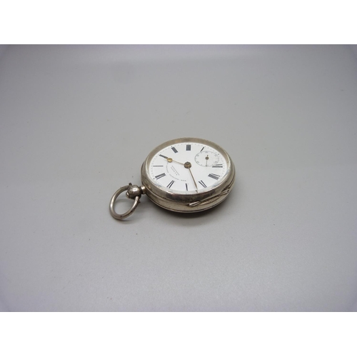 1171 - A silver lever pocket watch, Watts, Nottingham