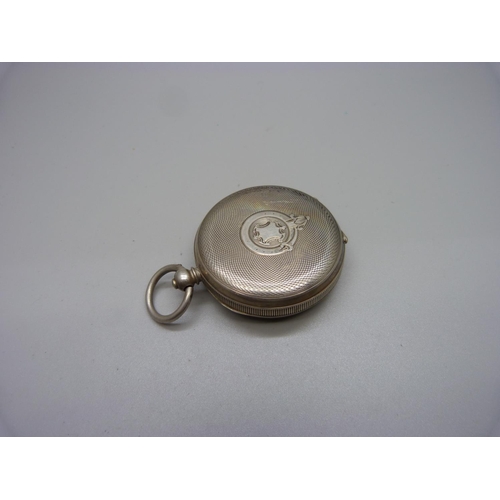 1172 - A silver Greenwich Lever pocket watch, Watts, Nottingham