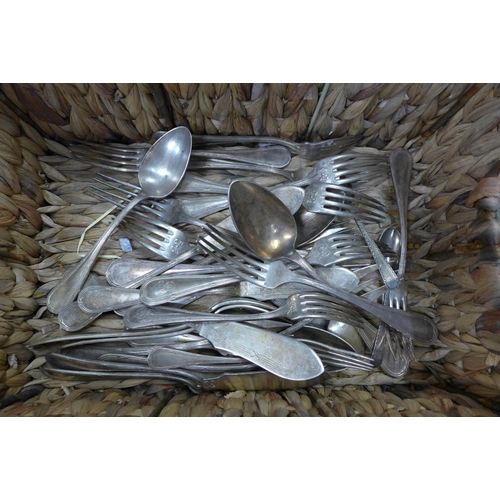 1181 - A collection of plated ware including trays and flatware **PLEASE NOTE THIS LOT IS NOT ELIGIBLE FOR ... 