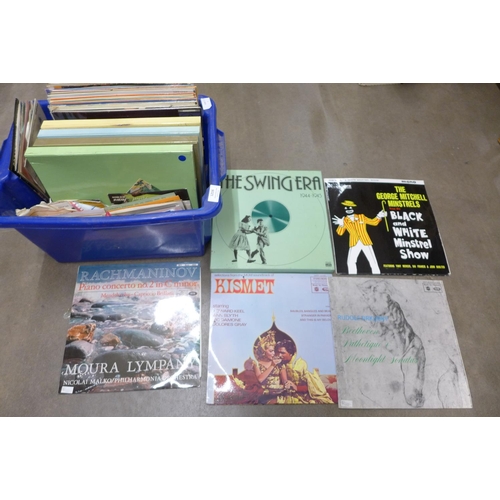 1216 - A box of records including swing, etc. **PLEASE NOTE THIS LOT IS NOT ELIGIBLE FOR POSTING AND PACKIN... 