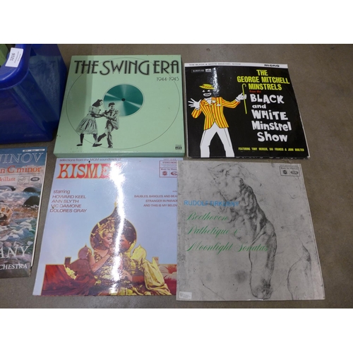 1216 - A box of records including swing, etc. **PLEASE NOTE THIS LOT IS NOT ELIGIBLE FOR POSTING AND PACKIN... 