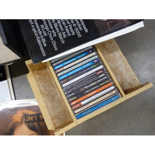 1218 - Four vintage record cases (two LPs, two singles), some LPs and some CDs **PLEASE NOTE THIS LOT IS NO... 