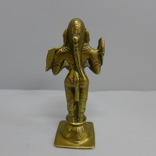 637 - A brass model of Meenakshi, Indian Goddess, 16cm