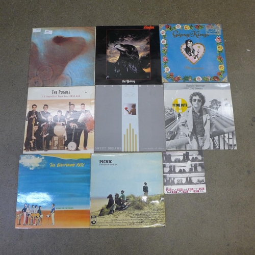 677 - Eight LP records including first pressing Pink Floyd Meddle, Gypsy Kings, Picnic, Randy Newman, Stra... 