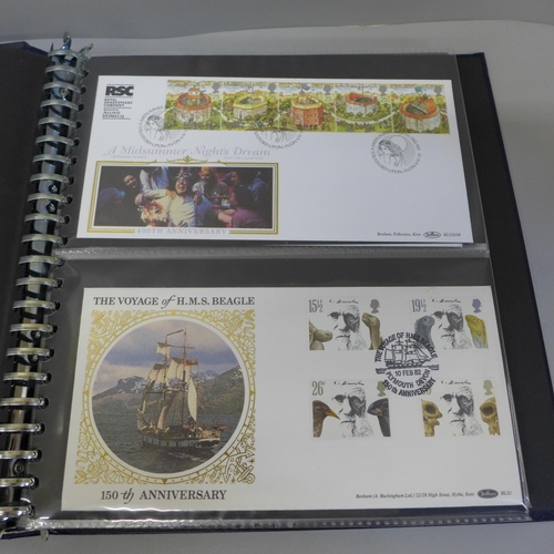 678 - Stamps; an album of GB Benham silk first day covers (44 no.)