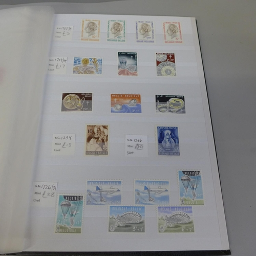 695 - Stamps; an album of mint Belgian stamps, (with a catalogue value of over £1700)