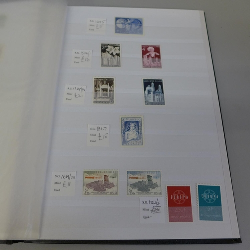 695 - Stamps; an album of mint Belgian stamps, (with a catalogue value of over £1700)