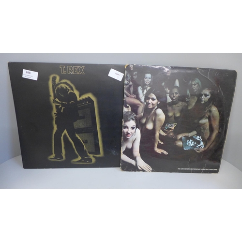 698 - Two LP records, Jimi Hendrix Experience Electric Ladyland and T-Rex Electric Warrior