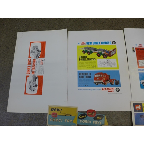 706 - Corgi and Dinky advertising cards and ephemera