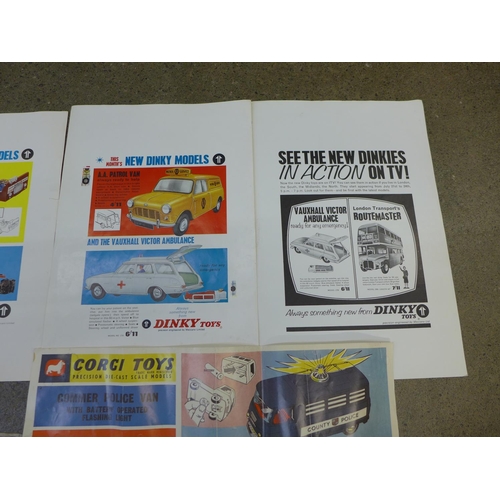 706 - Corgi and Dinky advertising cards and ephemera