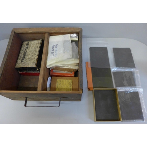 727 - Approximately seventy glass plate negatives, early 1900-1930