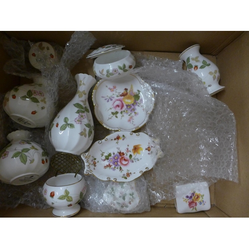 733 - Collection of Wedgwood wild strawberry china and Royal Crown Derby, Derby Posies