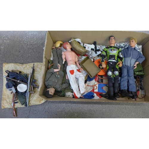 749 - A collection of Action Man figures and clothes