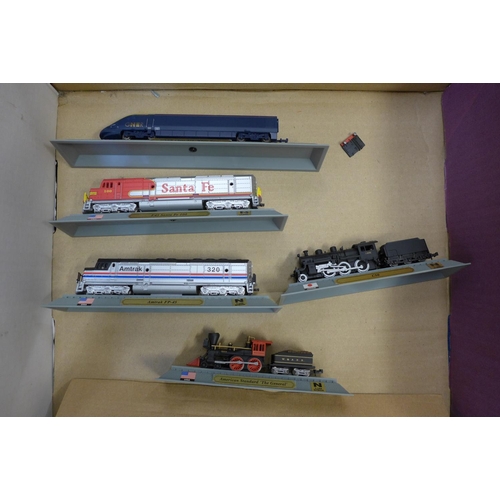 765 - A collection of thirty-four N gauge model railway locomotives for display