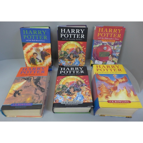 768 - Six Harry Potter novels, including five first editions